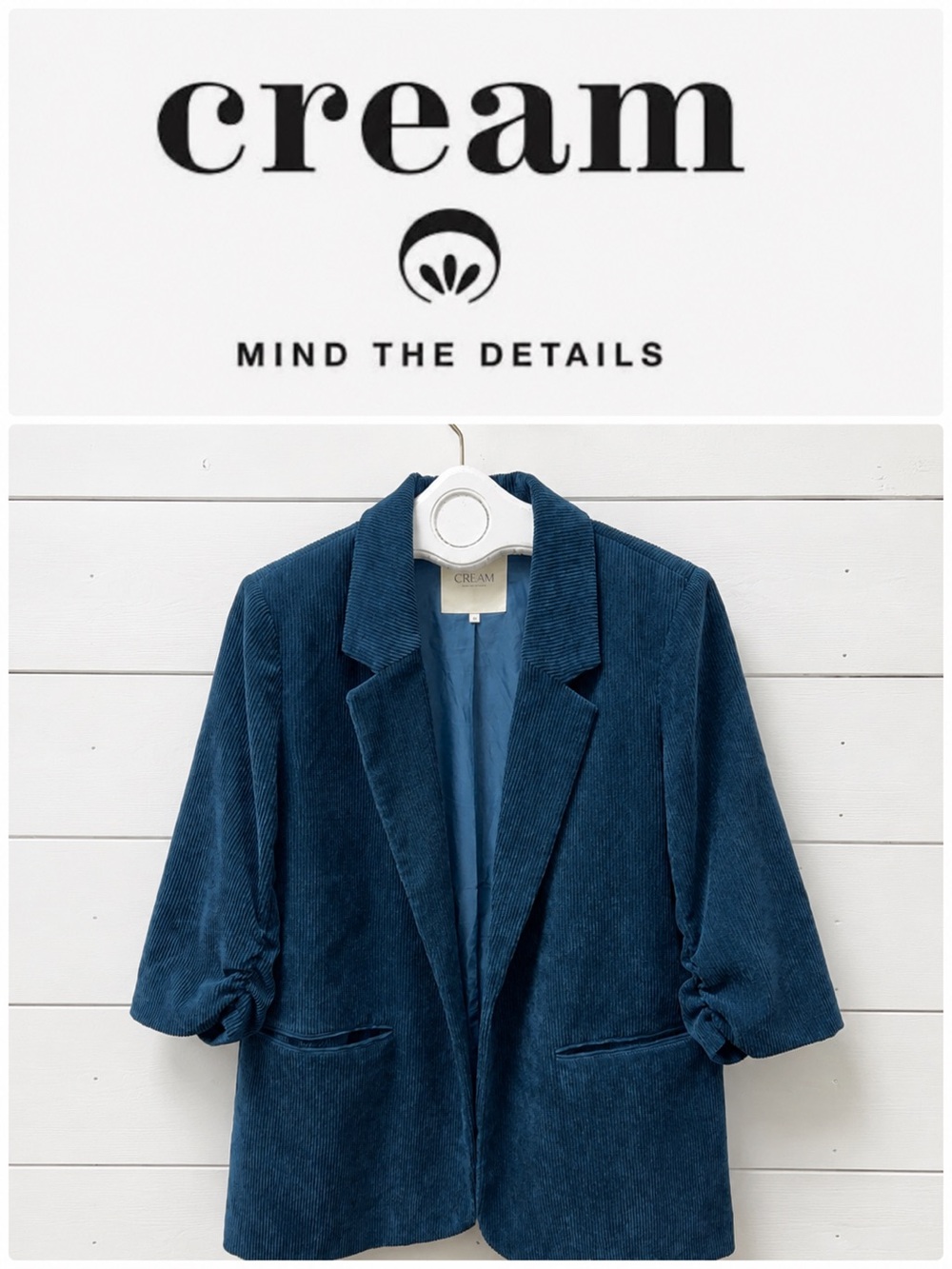 CREAM Corduroy Blazer – Blue – Size 44